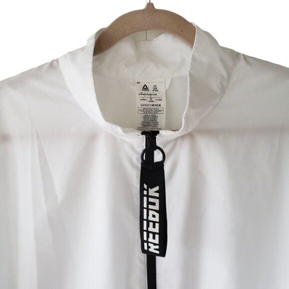 Reebok White & Green Windbreaker Track Jacket Lightweight Size 2X Lile New - Picture 6 of 9